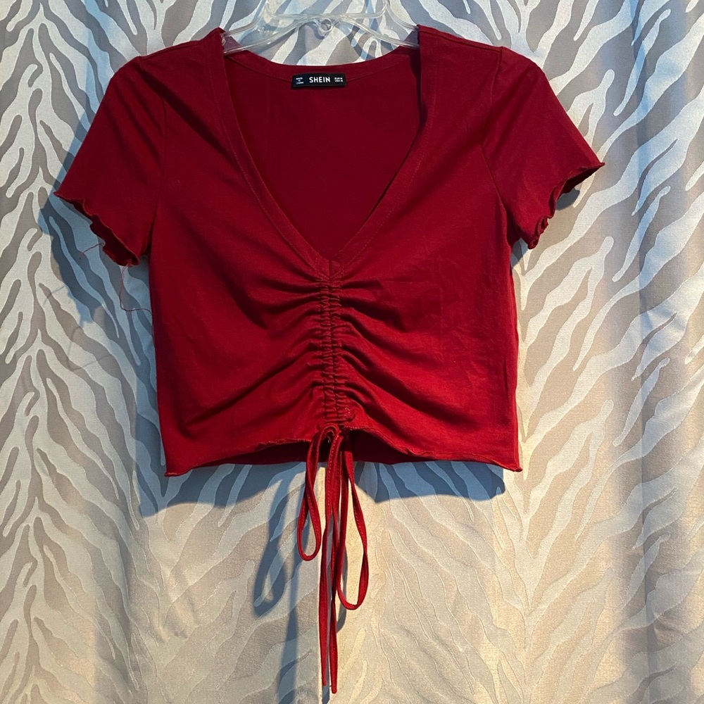 Red shein cropped top
